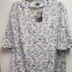 BRAND NEW JACKIE K LADIES FLORAL BLOUSE SIZE 16 # 1637